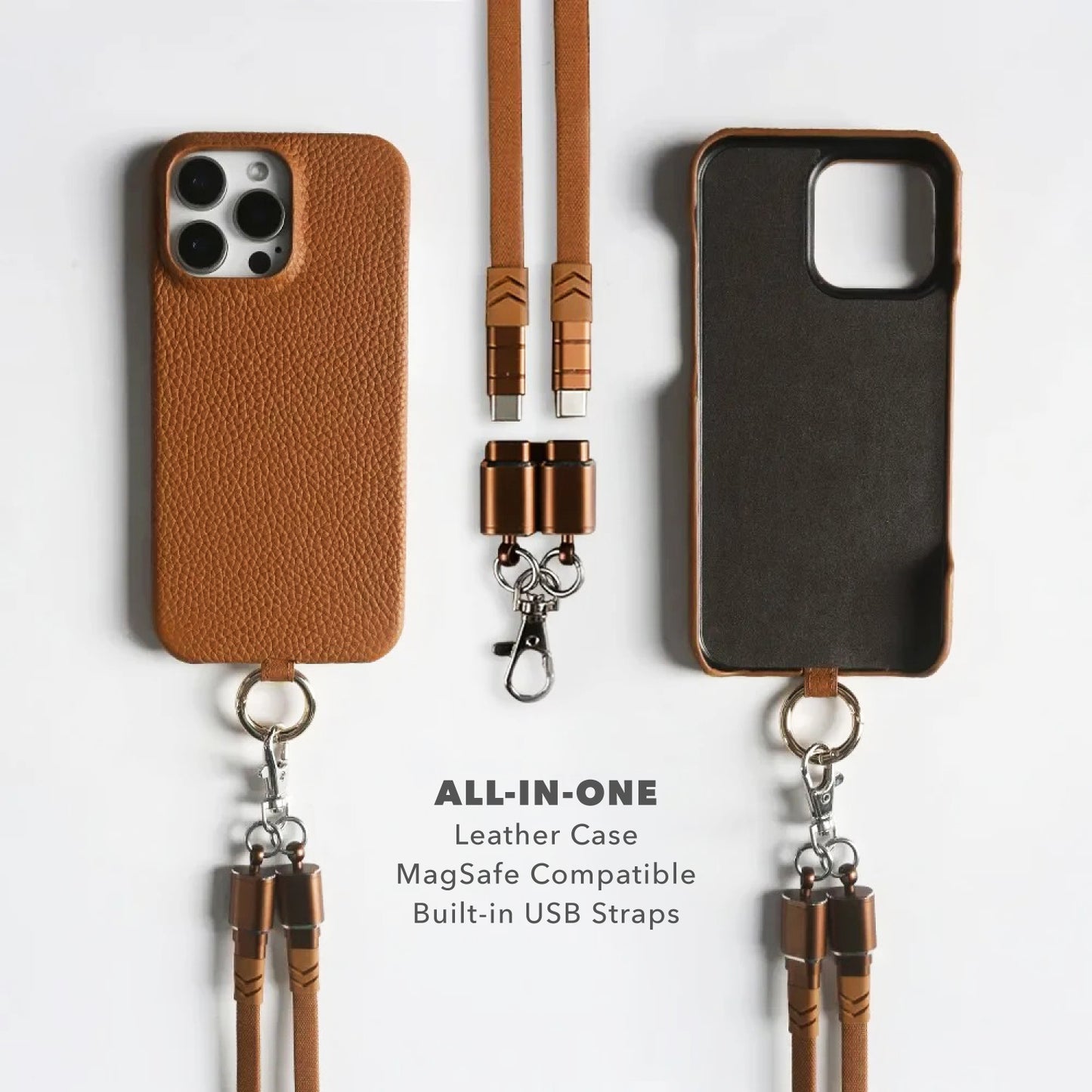 All-in-One Crossbody Leather iPhone Case