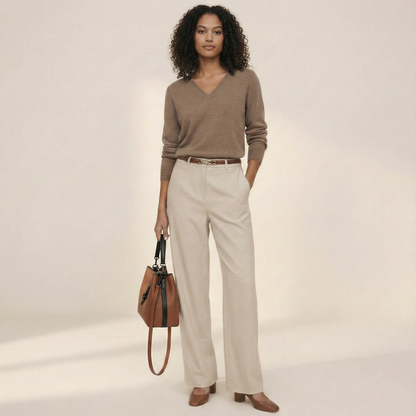The Maison Soft Wide-Leg Flannel Pant