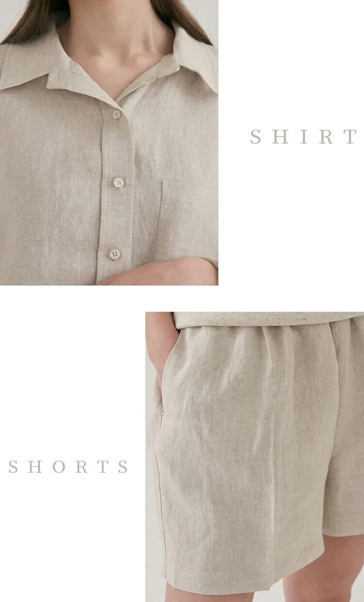 Breeze Linen Shirt Shorts Set