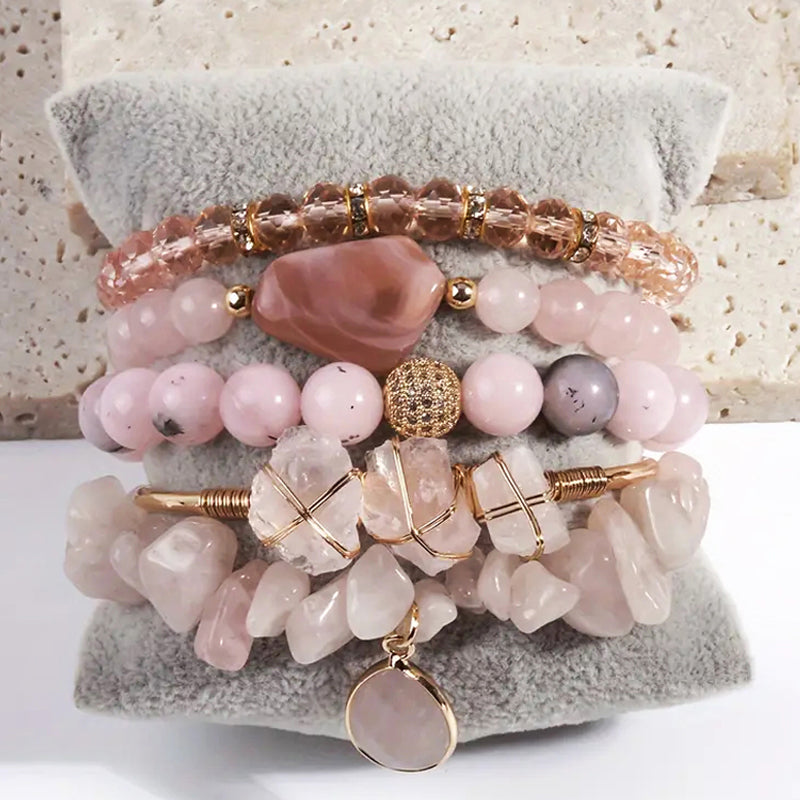 Lameir Natural Stone Beaded Bracelets Set