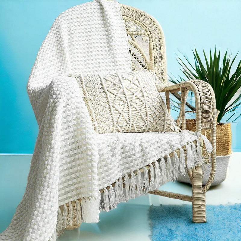 Spring Bliss Knitted Breathable Sofa Couch Blanket Throw