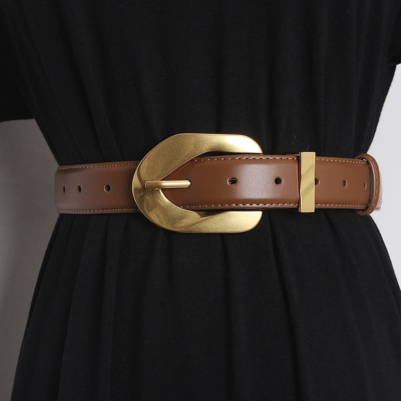 Mondrian Signature Buckle Leather Belt