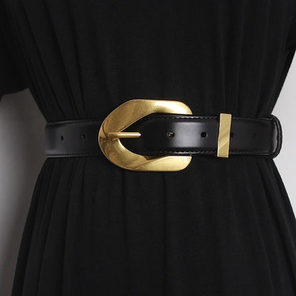 Mondrian Signature Buckle Leather Belt