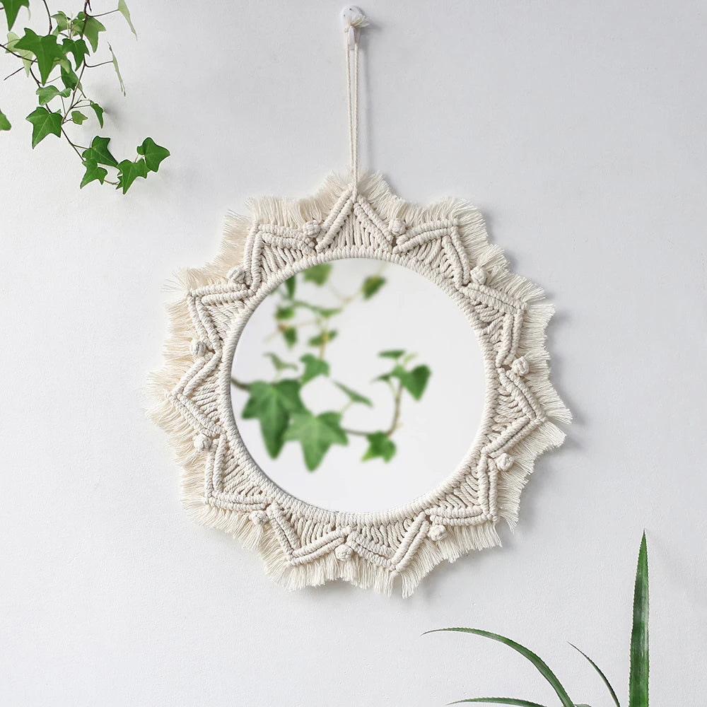 Camelia Handcrafted Macrame Boho Wall Mirror