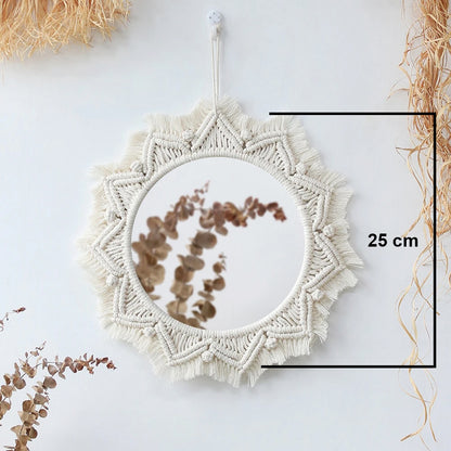 Camelia Handcrafted Macrame Boho Wall Mirror