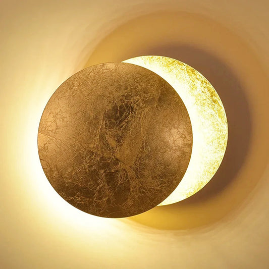 Celestial LED Brass Moon Wall Light Fixture