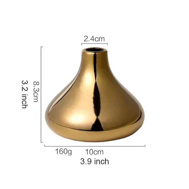 Luxmina Gold Plated Ceramic Vase