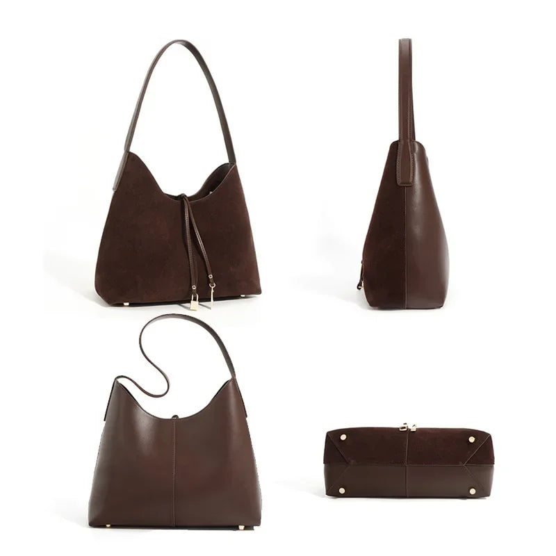 Olivere Leather Suede Hobo Bag