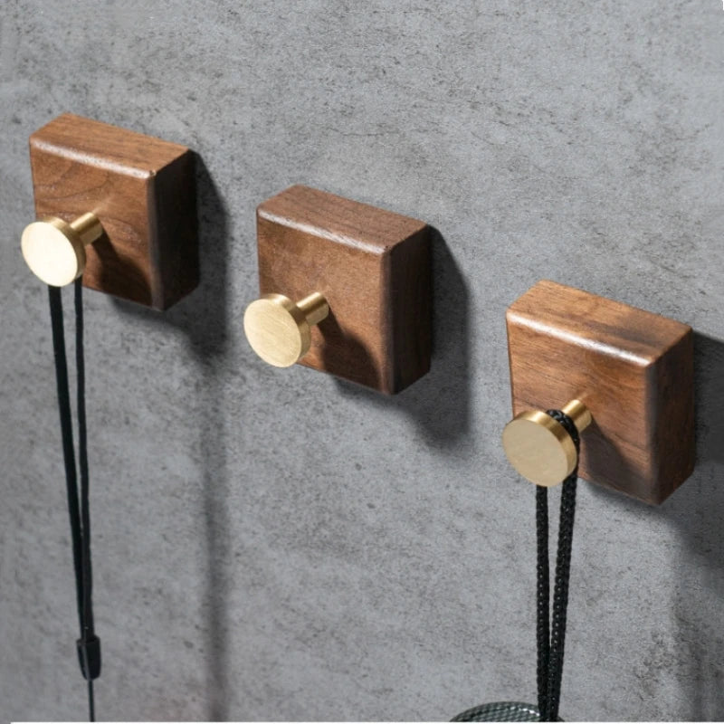 Wooden Brass Wall Hook