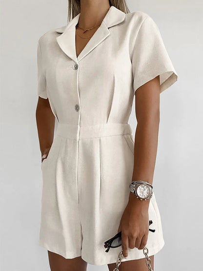 Geneve Button-Front Jumpsuit