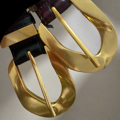 Mondrian Signature Buckle Leather Belt