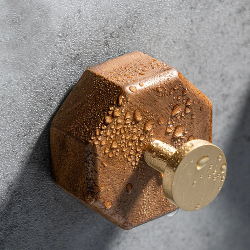 Wooden Brass Wall Hook