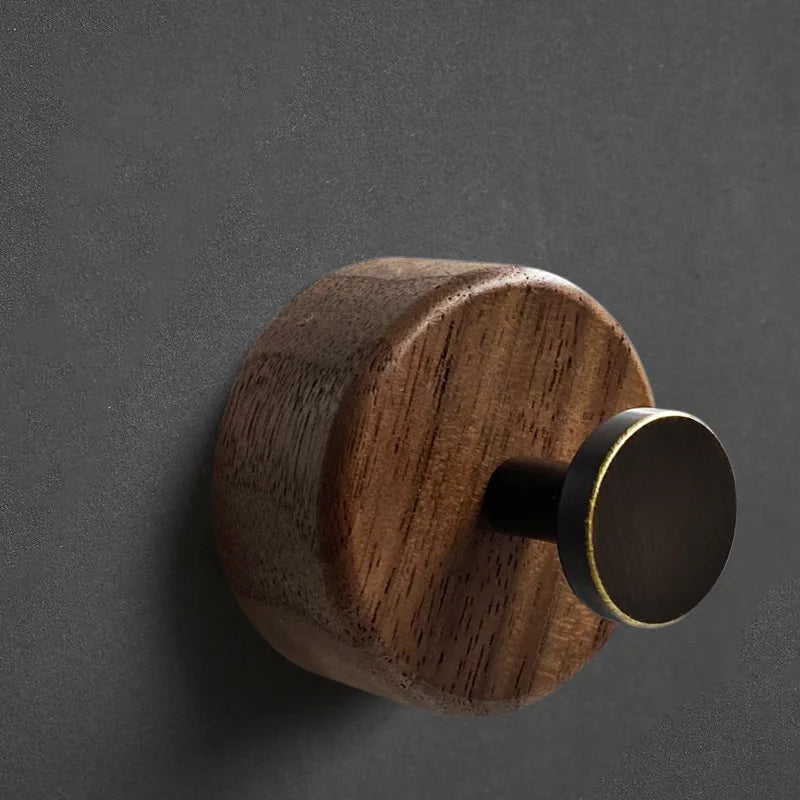 Wooden Brass Wall Hook