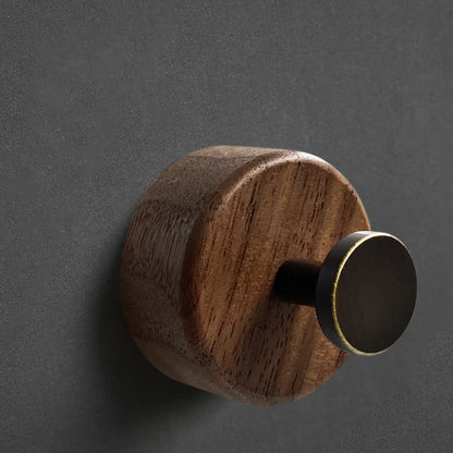 Wooden Brass Wall Hook