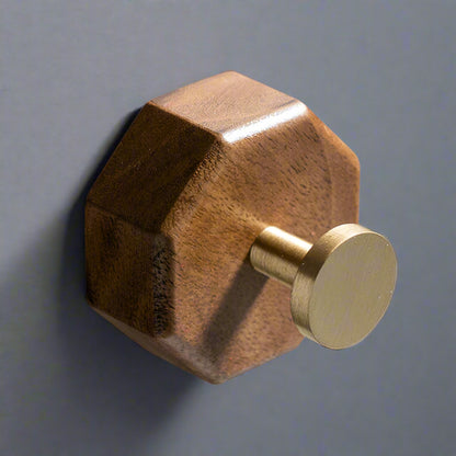 Wooden Brass Wall Hook