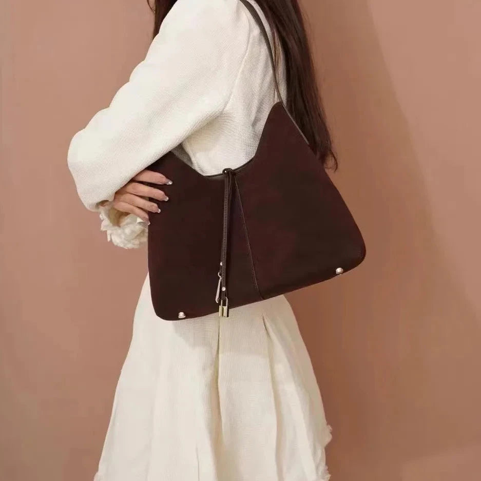 Olivere Leather Suede Hobo Bag