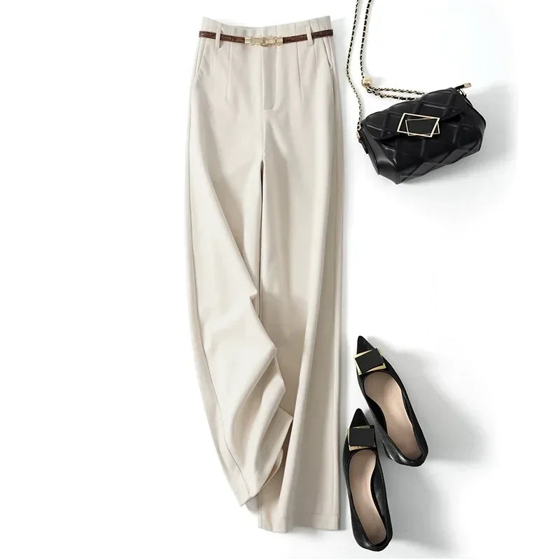 The Maison Soft Wide-Leg Flannel Pant