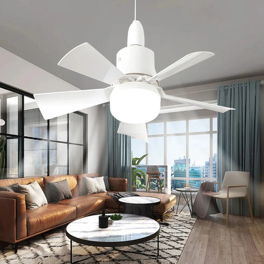 Modern LED Plug-In Fan Light with Remote