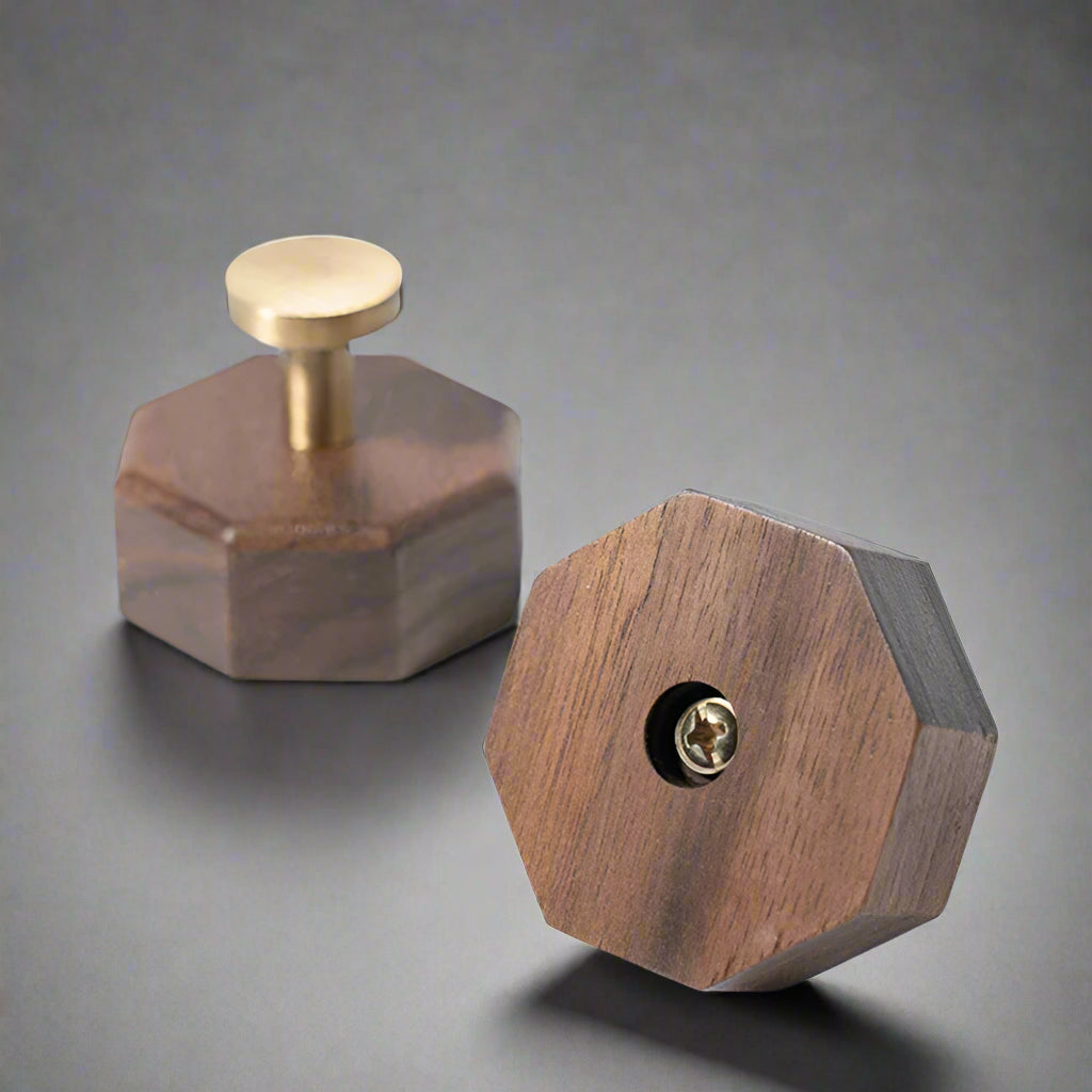 Wooden Brass Wall Hook