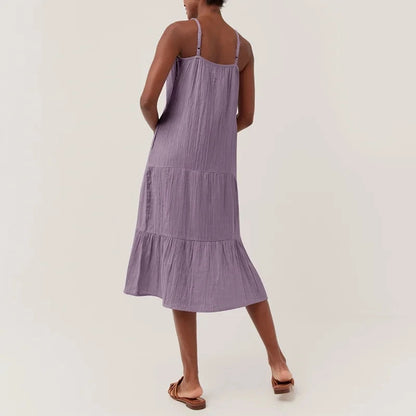 Labelle Cotton Ruffle Maxi Dress