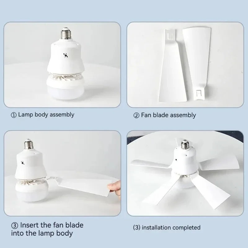 Modern LED Plug-In Fan Light with Remote