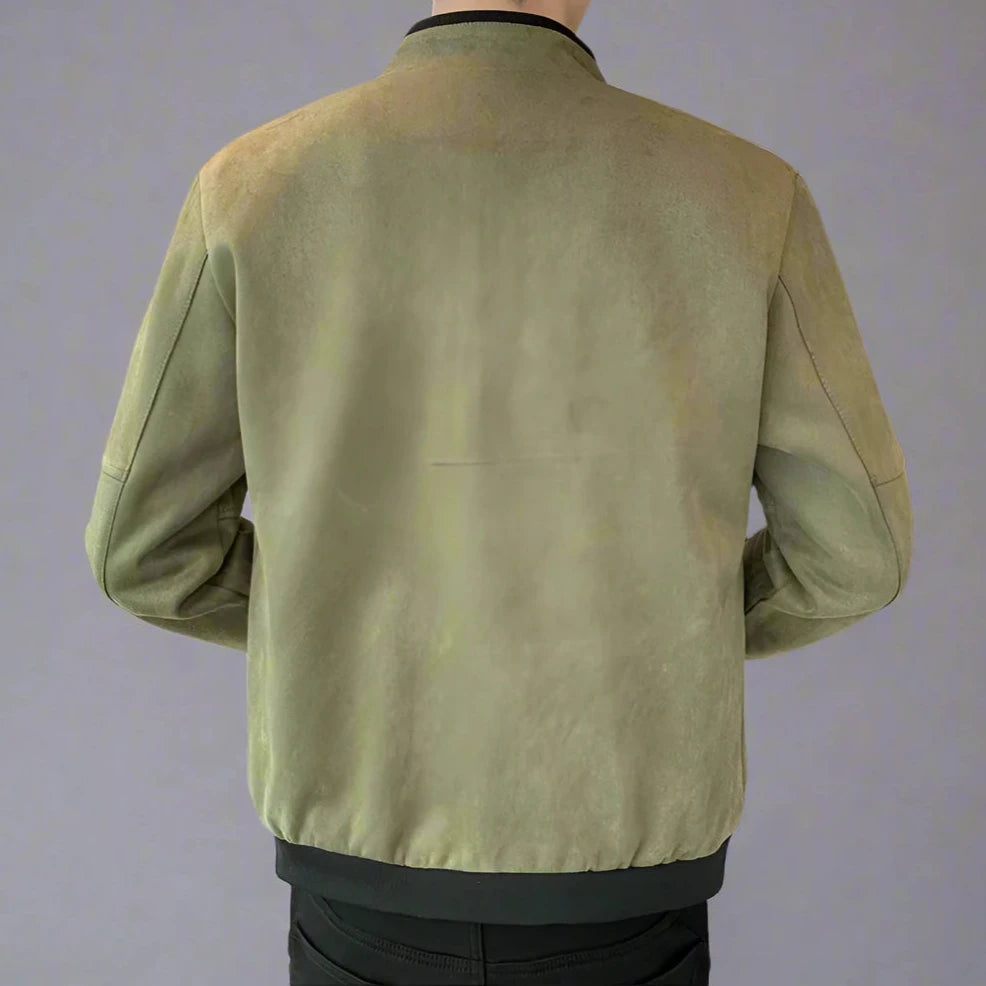 Faux Suede Bomber Jacket