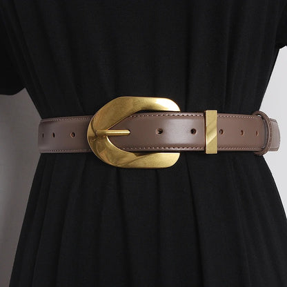 Mondrian Signature Buckle Leather Belt