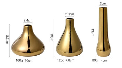 Luxmina Gold Plated Ceramic Vase