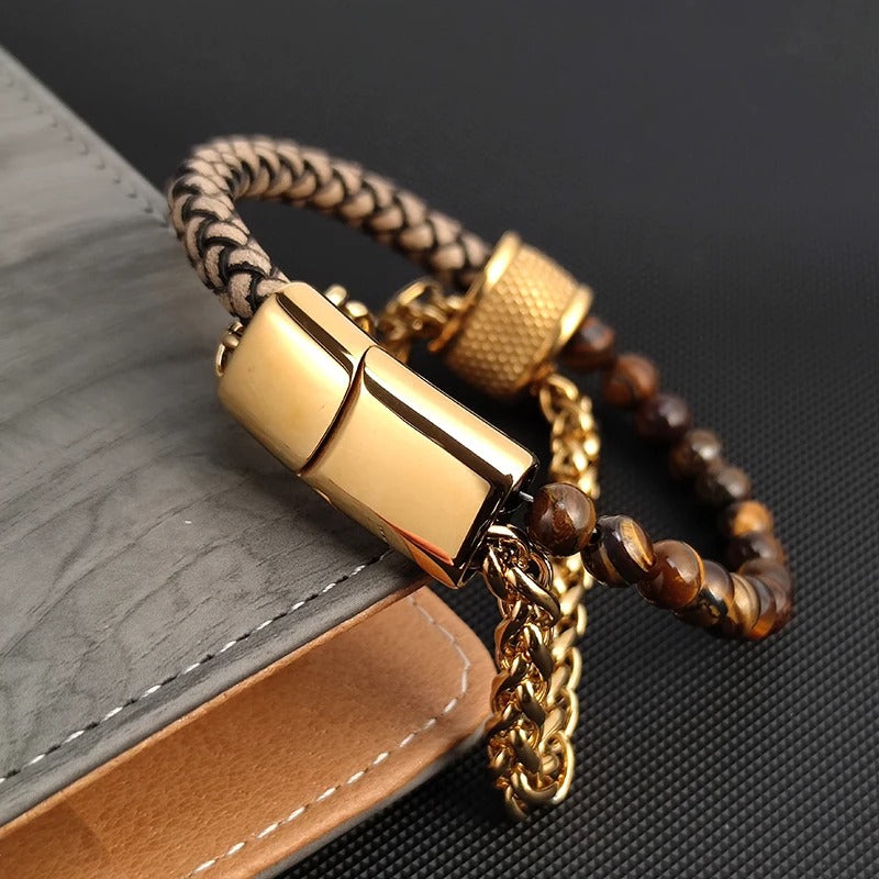 Valor Leather Braided Bracelet