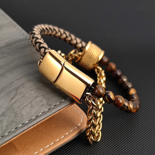 Valor Leather Braided Bracelet