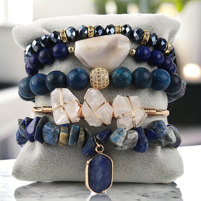 Lameir Natural Stone Beaded Bracelets Set