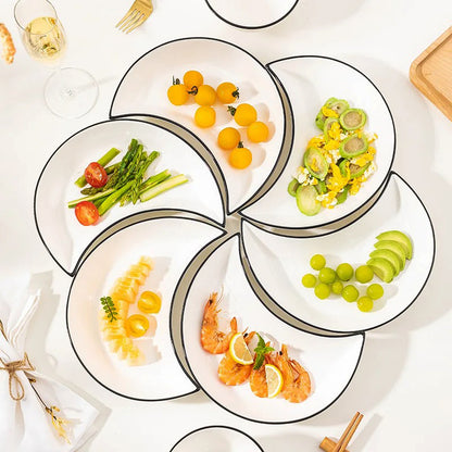 Crescent Ceramic Dinner Plate Set