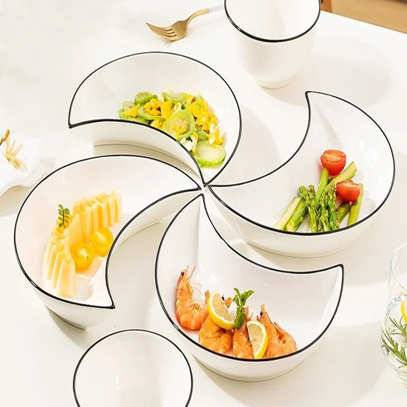 Crescent Ceramic Dinner Plate Set