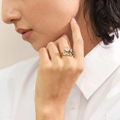 Agavé Multi Gem Open Ring