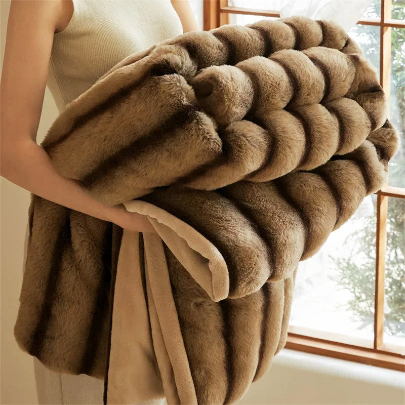 Alpine Faux Mink Fur Throw Blanket