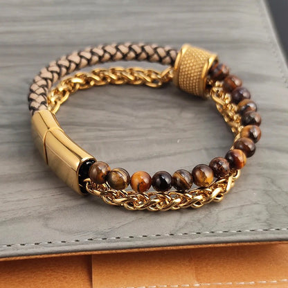 Valor Leather Braided Bracelet