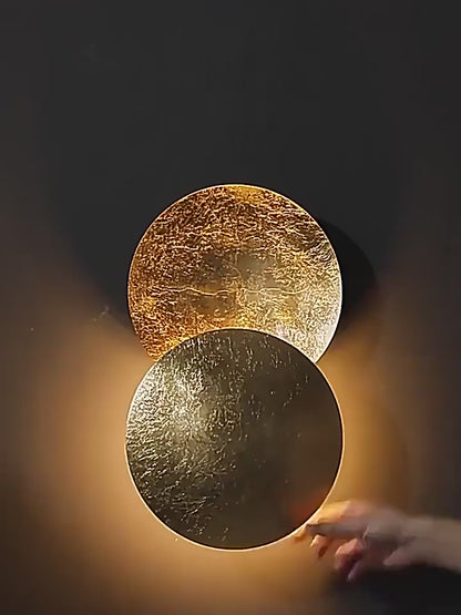 Celestial LED Brass Moon Wall Light Fixture