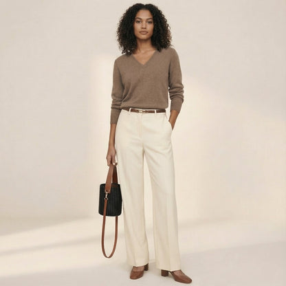 The Maison Soft Wide-Leg Flannel Pant