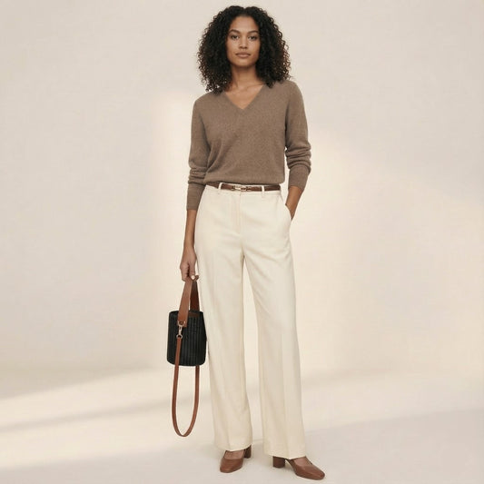 The Maison Soft Wide-Leg Flannel Pant