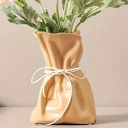 Whimsy Sculpted Illusion Ceramic Vase