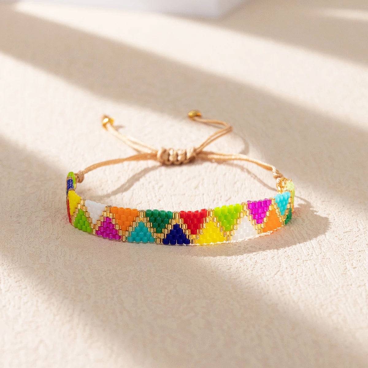 Bohemian Evil Eye Rainbow Beaded Bracelet